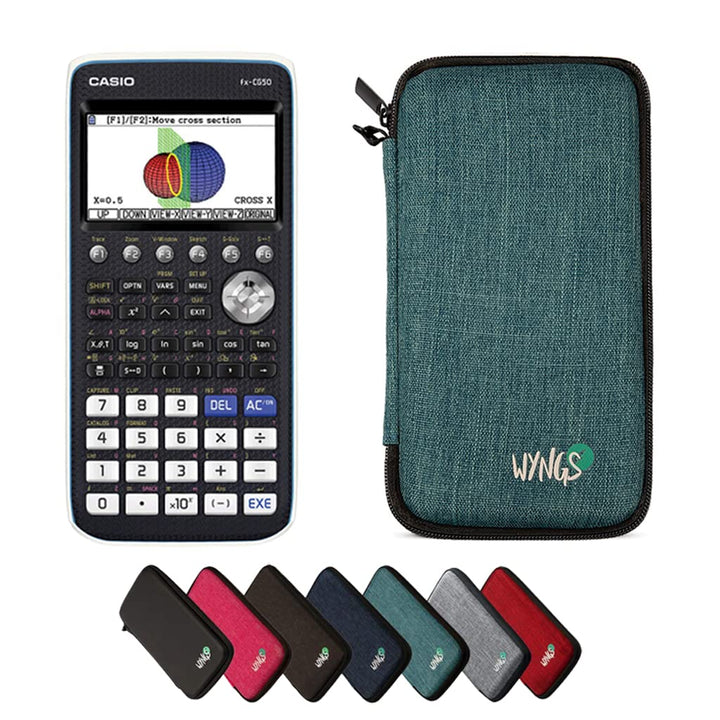 CALCUSO Sparpaket: Casio FX-CG 50 Grafikrechner + WYNGS Schutztasche türkis + Erweiterte Garantie vo