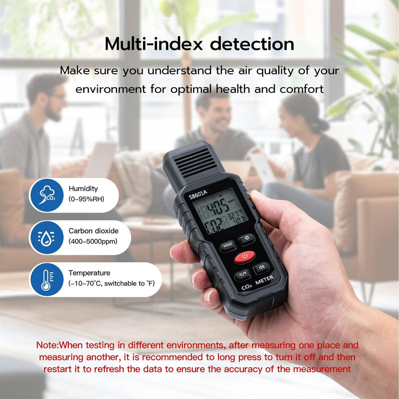 Mcbazel 3-in-1 Luftqualitätsmonitor, CO2-Detektor, Temperatur- und Feuchtigkeitsmesser, CO₂-Infrarot