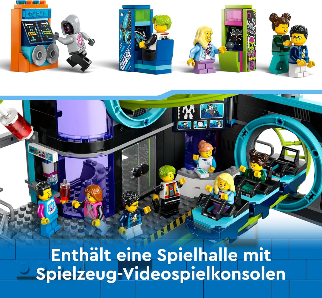 LEGO City Achterbahn mit Roboter-Mech, Spielzeug-Vergnügungspark, Spielset für Jungen und Mädchen ab