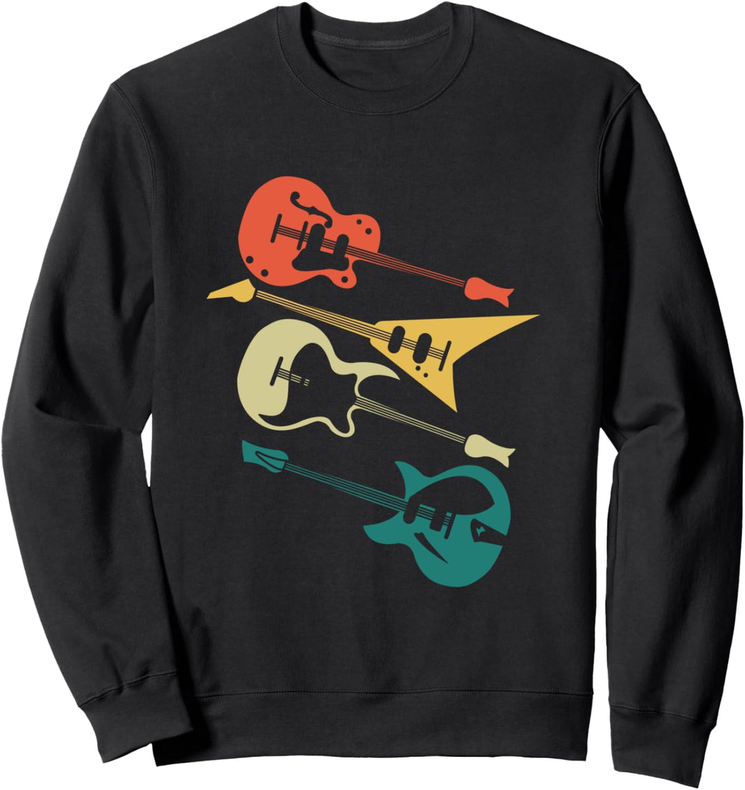 Retro Gitarre Instrument Geschenk Vintage Rock E-Gitarre Sweatshirt