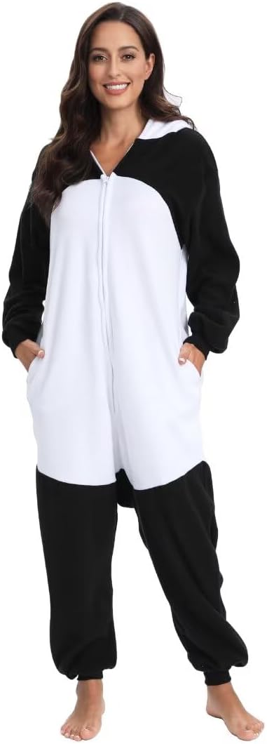 Onesie Tier Erwachsene Unisex Tieroutfit Cosplay Pyjamas Karneval kostüm M Panda, M Panda