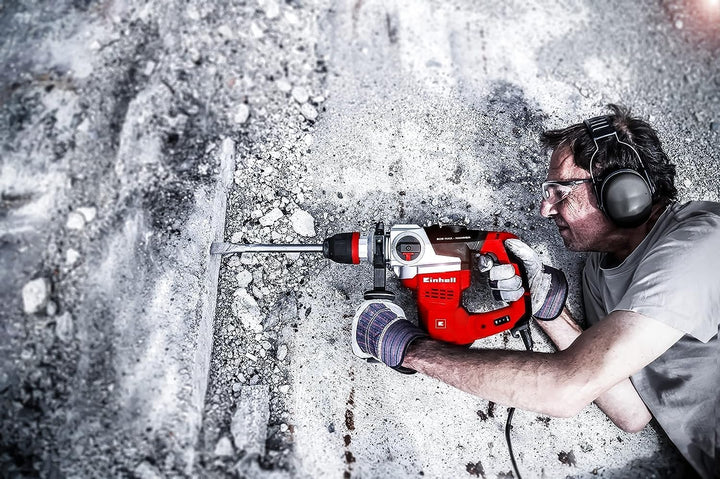 Einhell Bohrhammer TE-RH 38 E (1050 W, 9 J, Bohrleistung Ø 38 mm, SDS-Max-Aufnahme, Metall-Tiefenans