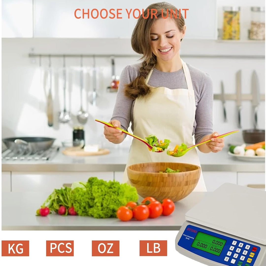 Waage Digital 30kg GrossE KüChenwaage Obstwaage mit 3 Einheiten Konvertierung lcd Display und tara F