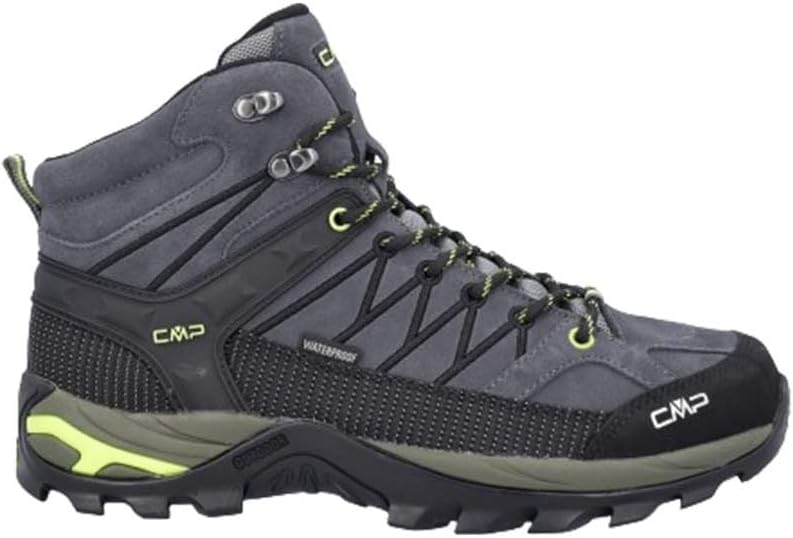 CMP Unisex Kinder Kids Rigel Mid Trekking Shoes Wp Wanderschuhe 40 EU Grau Gelb Fluo, 40 EU Grau Gel