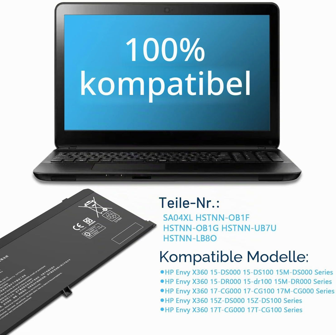 SA04XL L43267-005 Laptop Akku SAO4XL kompatibel mit HP Envy X360 15-DR 15-DR0010TX 17-CG 17T-CG Seri