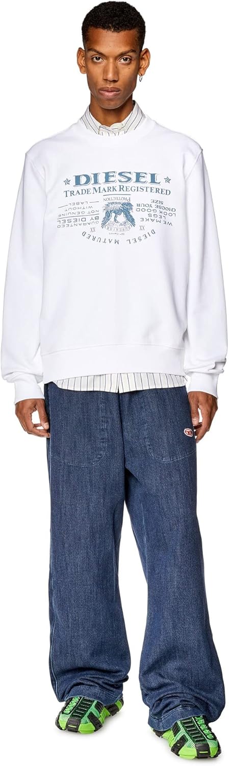 Diesel Herren Sweatshirt mit Rundhalsausschnitt M 100-0jfav, M 100-0jfav