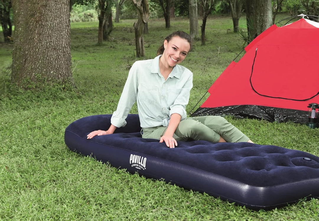 Pavillo Luftmatratze Schnell Aufblasen Outdoor Camping Luftmatratze mit Eingebautem Kissen Blau Sing