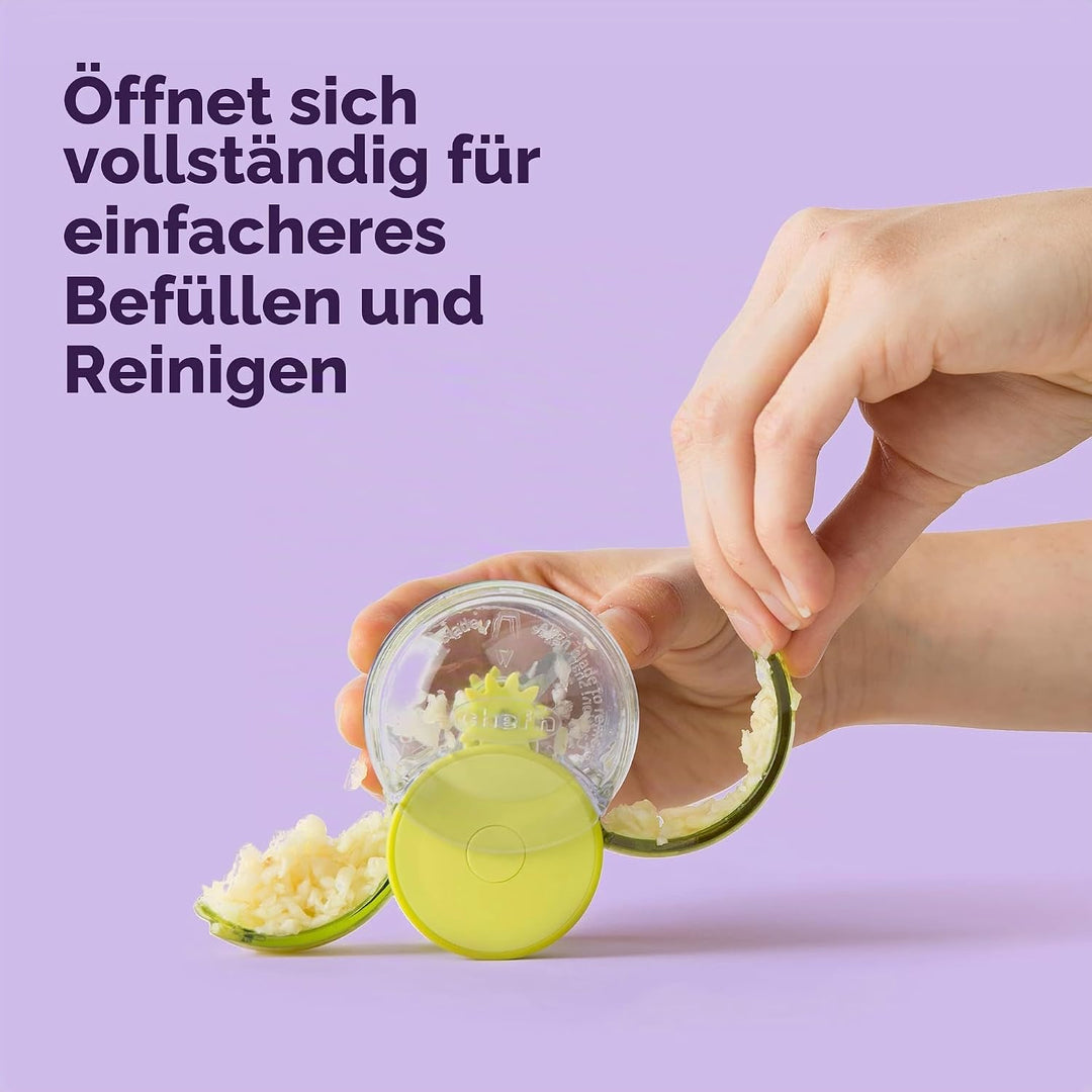 Chef'n GarlicZoom Knoblauch Zerkleinerer, Zwiebelschneider, Gewürzmühle Küchenhelfer, Gemüseschneide