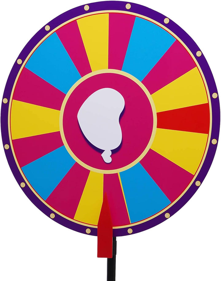 60 cm Glücksrad Spielzeug Farbe Rad Spiele Höhenverstellbar 100-180 cm, 18 Slots Colorful Prize Whee
