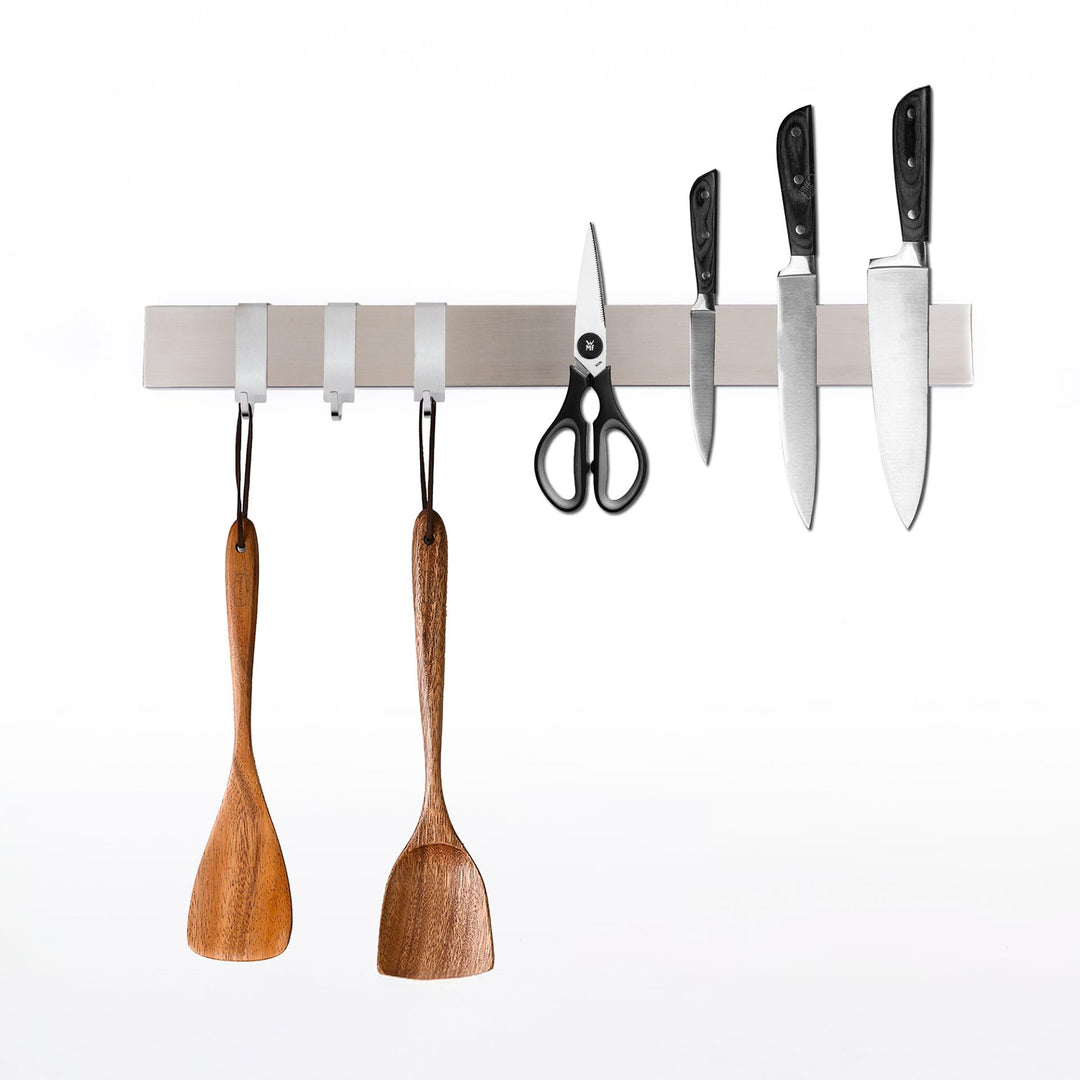 CHEFGASTRO Magnetleiste magnetische Messerleiste Messerhalter aus Stahl, 4x40x1,6cm, mit 3 silbernen