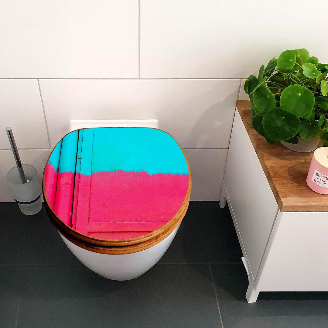 banjado Design WC Sitz Bambus Absenkautomatik 45,8x37,5cm - Toilettendeckel mit Absenkautomatik Holz