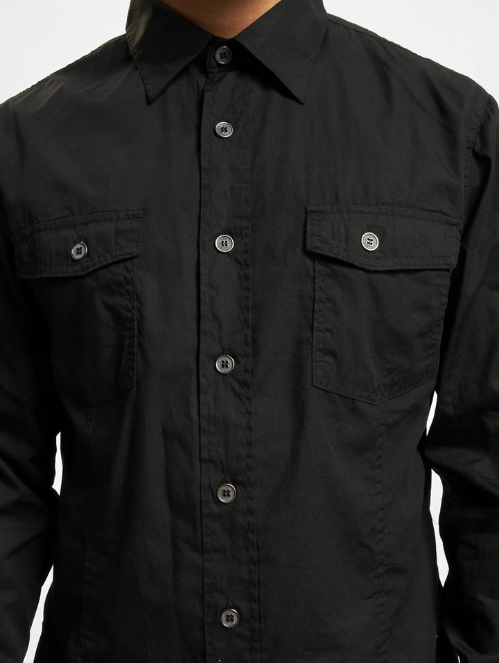 Brandit Men Slim Shirt Herren Hemd 4005 S Schwarz, S Schwarz