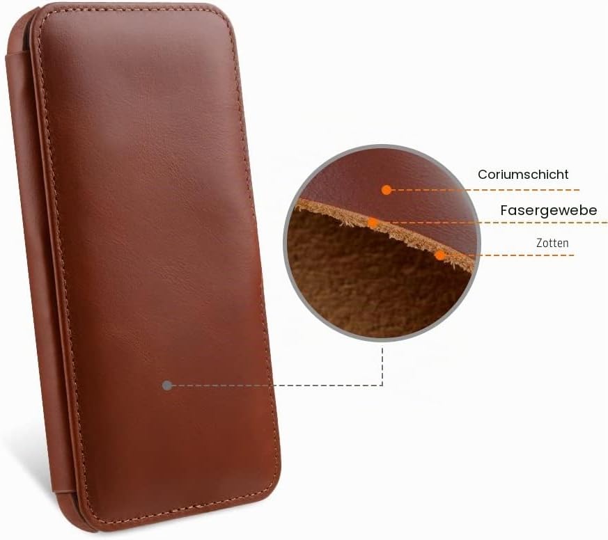 STILGUT Book Case kompatibel mit iPhone 14 Pro Max (6.7“) Hülle aus Leder mit Clip-Verschluss, Klapp