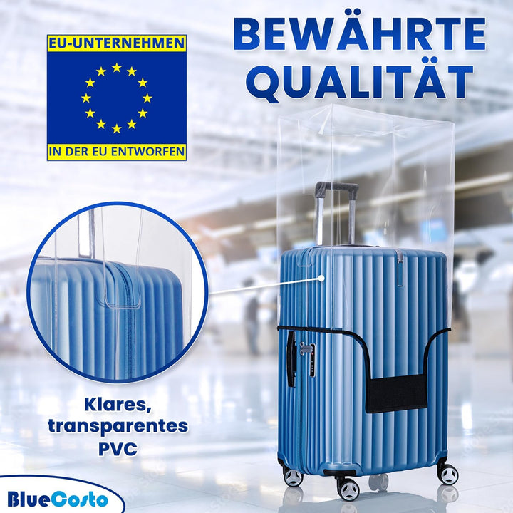 BlueCosto Transparente PVC Koffer Abdeckungen Kofferhülle Kofferschutzhülle Koffer Hülle L Grosser:2