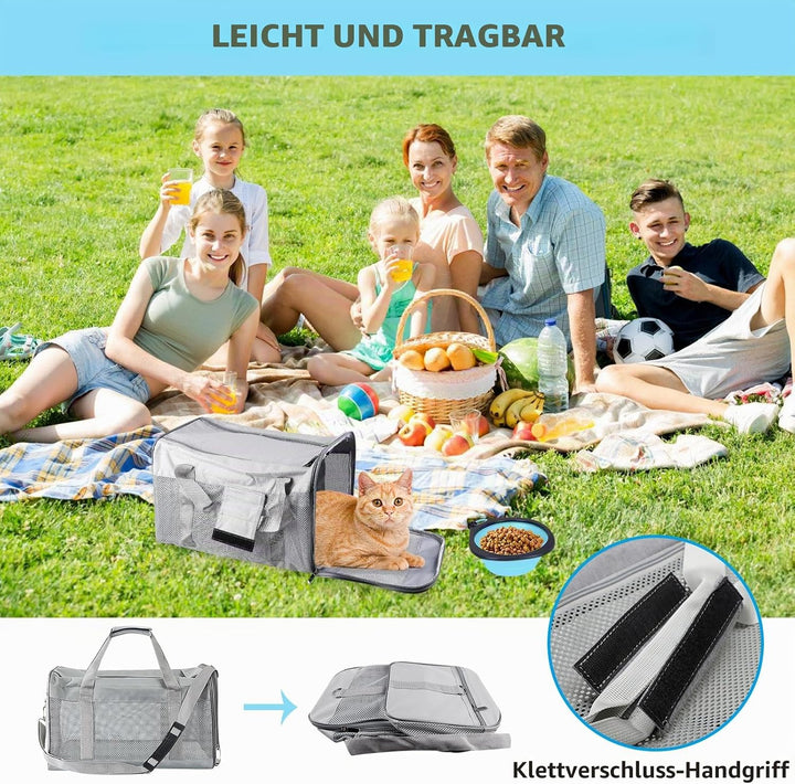 Vegena Transportbox Katze Hund Katzentransportbox Hundebox Faltbar Hundetransportbox Katzen Transpor