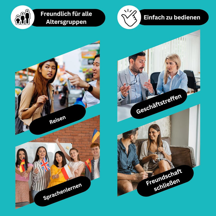Enence Sofortübersetzer Original, Muama Übersetzer Zwei-Wege-Echtzeit-AI-Sofortübersetzer für 60+ Sp