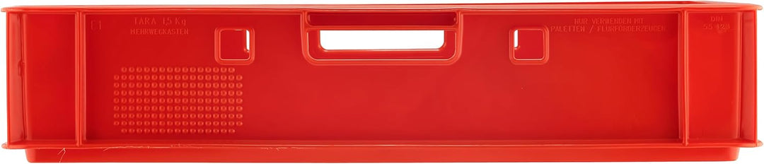 BURI 10 Stück Fleischkiste E1 Lagerkiste 60x40x12,5 cm Metzgerkiste Eurobox Rot - flache Stapelkiste