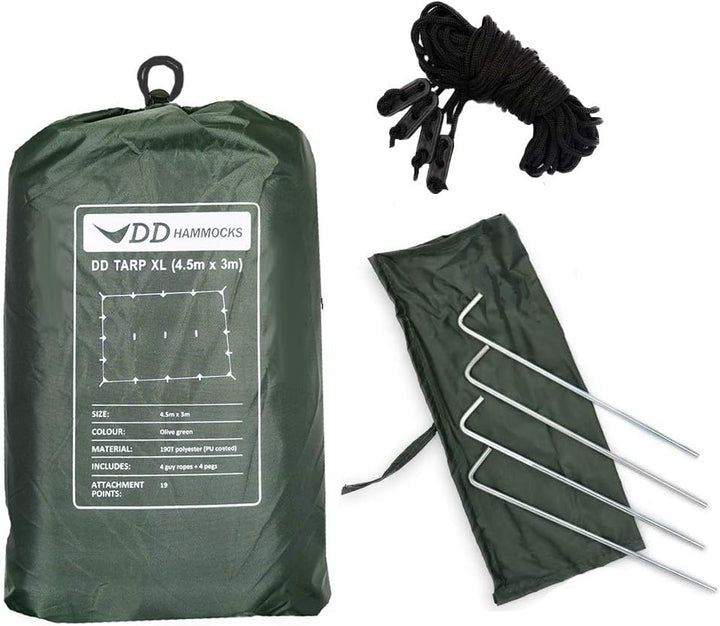 DD Tarp XL - Regendach Zelt Plane olivgrün