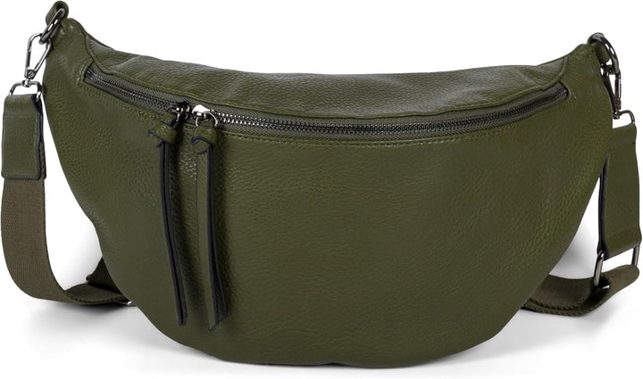 styleBREAKER Damen Halbmond Crossbody Schultertasche, abnehmbarer verstellbarer Schultergurt, Einfar