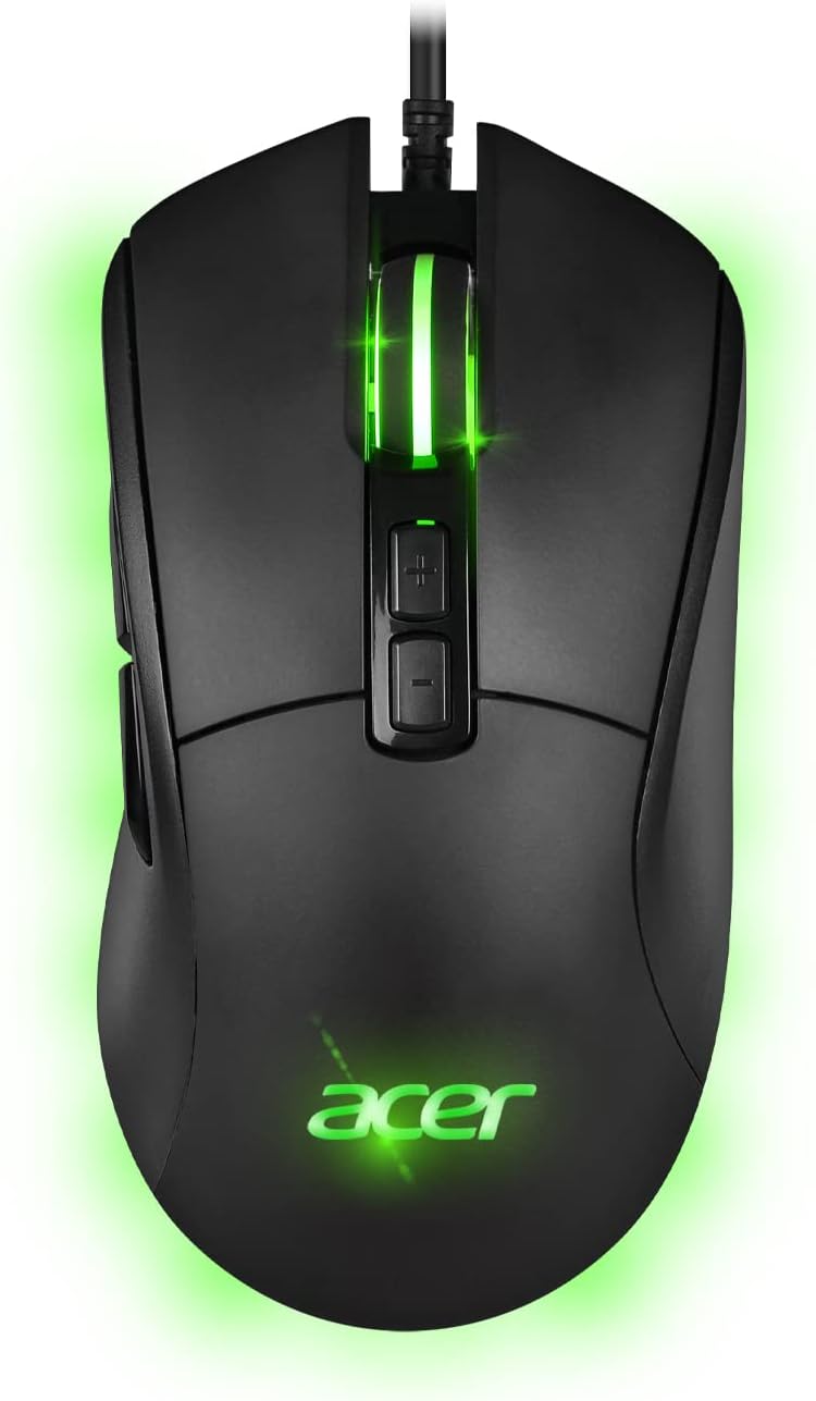 Acer, Gaming-Maus STARLIGHT-GM1000, Material: Gummi, 10 mehrfarbige LED-Effekte, 7 Tasten, 10000 DPI