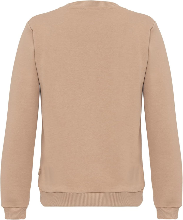 Redbridge Basic Sweatshirt Klassischer Pullover mit Rundhalsausschnitt Lässiger Stil, Beige