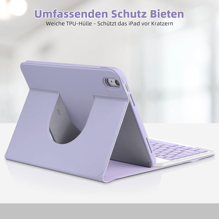 Bettdow für iPad A16 11. Generation 2025/10.Generation 2022 Tastatur Hülle, Hoch-/Querformat Verwend