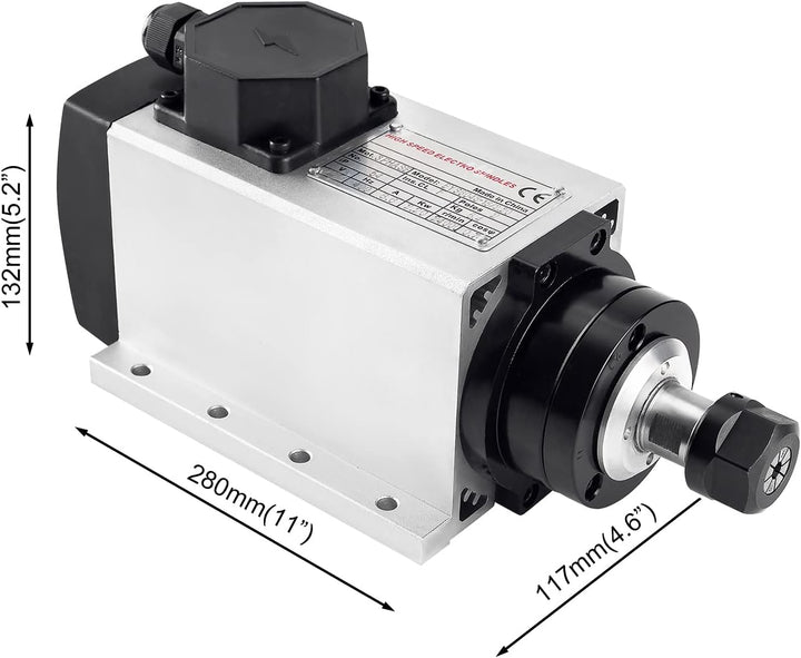 CNC-Spindel-CNC-Motor, 220 V, 2.2 kW, 2200 W, quadratischer luftgekühlter Spindelmotor, 2.2 Keramikl