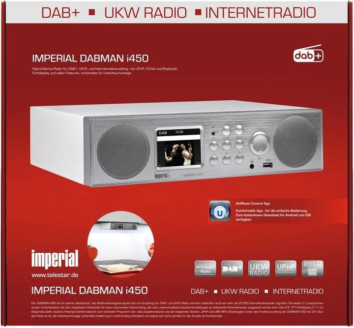 Imperial DABMAN i450 Internetradio/Digitalradio/DAB+ (Bluetooth, Internet/DAB+ / DAB/UKW, WLAN, LAN,
