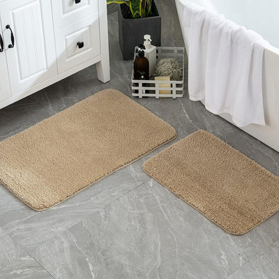 MIULEE Badematte Duschvorleger Badvorleger Flur 2er Set rutschfest Matte Teppiche Badteppich Badezim