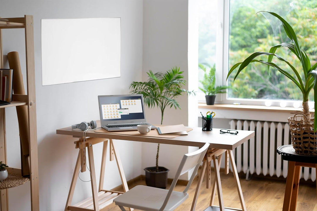 DESQ Whiteboard Ultradünnen Aluminium Rahmen - 45 x 60 cm, Magnethaftend, Frei schwebender 3D-Look 4