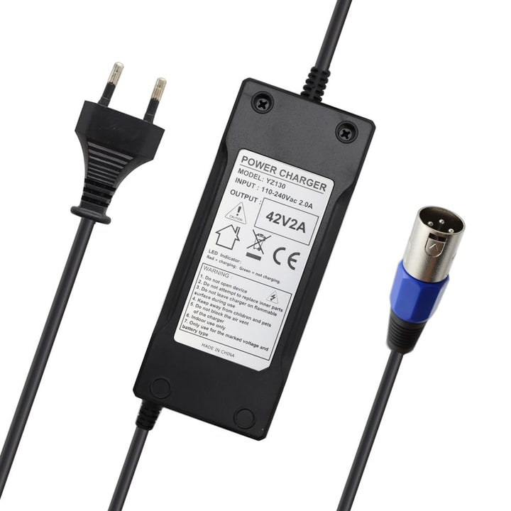 Abakoo Netzteil Ladegerät Ladekabel 42V 2A für 36V Elektro Fahrrad Roller ersetzt HP1202L3 3pin XLR