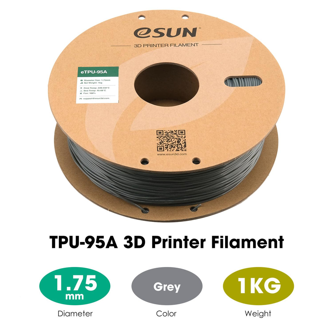 eSUN Flexibles TPU Filament 1.75mm, 3D Drucker Filament TPU-95A, Massgenauigkeit +/- 0.05mm, 1kg Spu