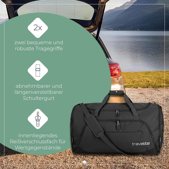 travelite Reisetasche gross XL, Kick Off, leichte Tasche für Urlaub und Sport, Schwimmbad, Klinikauf