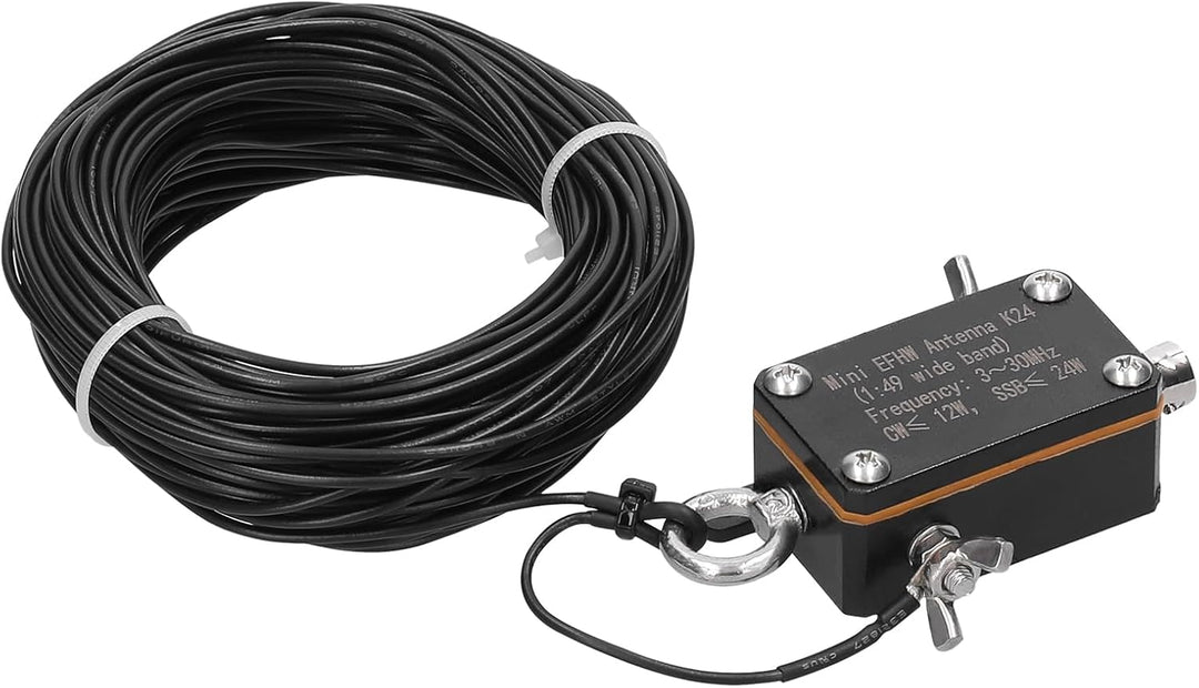Taschen-EFHW-Antenne K24, 3-30 Frequenzband, Kurzwellenantenne, Breitband-Endspeisungs-Halbwellenant