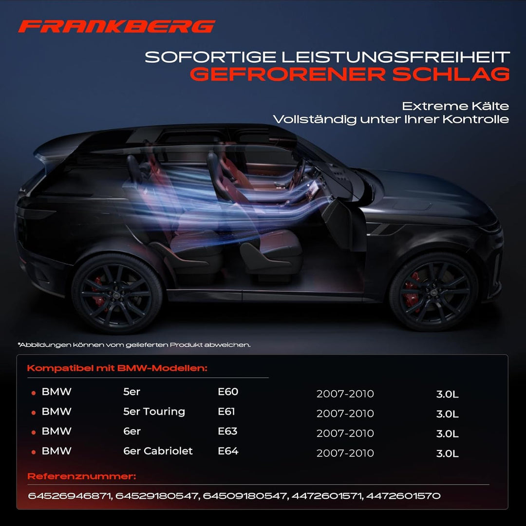 Frankberg Klimakompressor Klimaanlage Kompatibel mit 5er E60 3.0L 2007-2010 5er Touring E61 3.0L 200