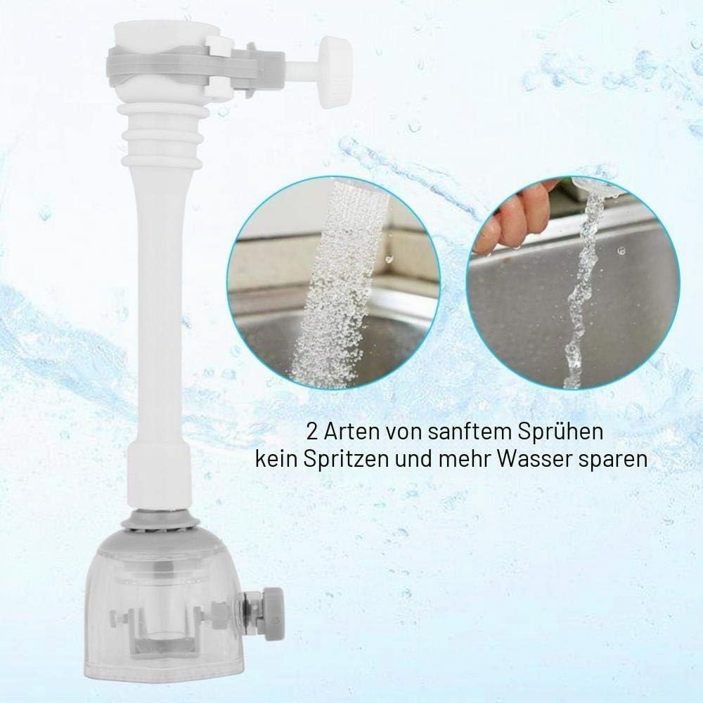 Wasserhahn-Verlängerung, verstellbar, spritzwassergeschützt, drehbar, für die Küche, Wasserspar-Düse