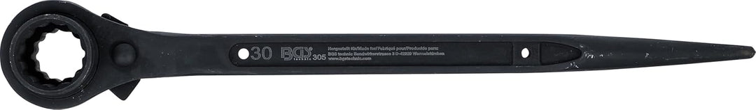 BGS 305 | Gerüstbauer-Knarre | SW 24 x 30 mm | CV-Stahl | Gerüstbauratsche / Gerüstbauknarre | recht