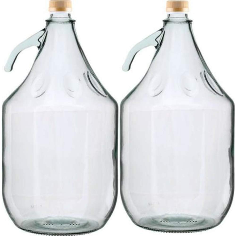 2 STÜCK 5L Gärballon mit SCHRAUBVERSCHLUSS Flasche Glasballon Weinballon Glasflasche