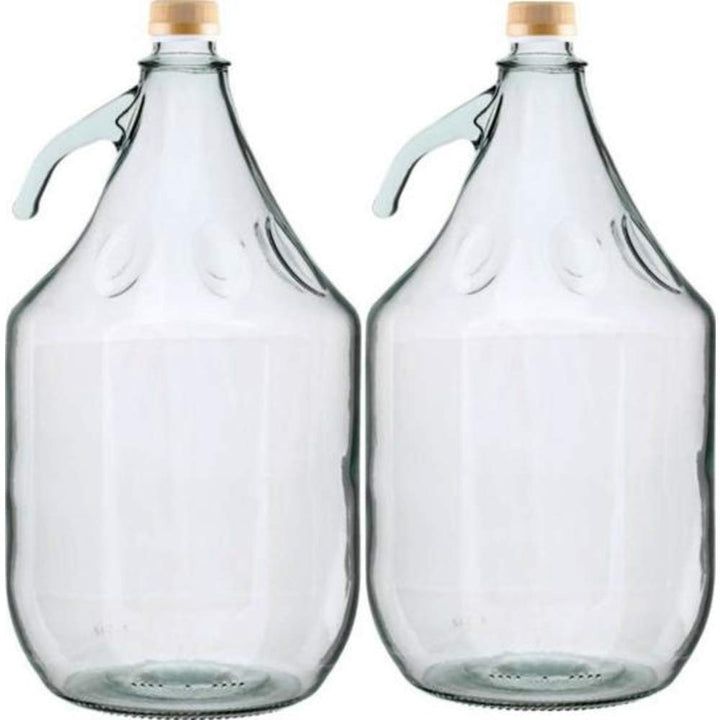 2 STÜCK 5L Gärballon mit SCHRAUBVERSCHLUSS Flasche Glasballon Weinballon Glasflasche
