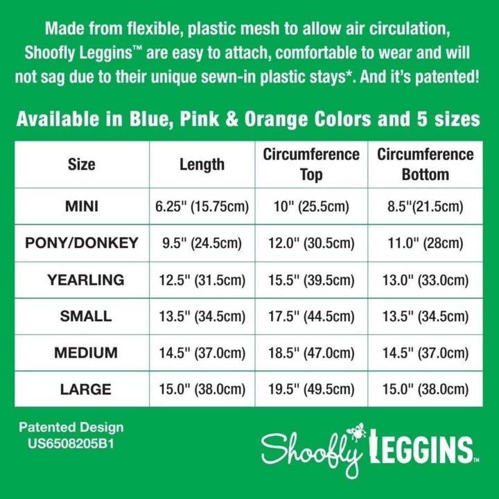 Shoofly Pferde-Leggins, patentierte locker sitzende Fliegenstiefel, verhindern Fliegenbisse, reduzie