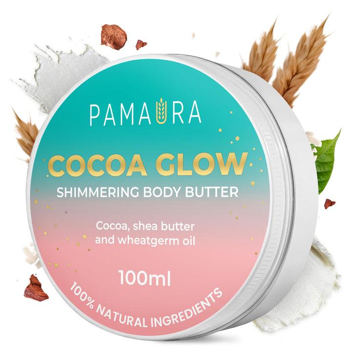Cocoa Glow 100% natürliches Körperöl mit Schimmer – Tiefenpflege & strahlende Haut, angereichert mit