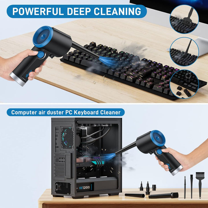 ATEngeus Elektrische Staubgebläse, 6000 mAh Druckluftspray Staubgebläse, Air Duster für Computer, St
