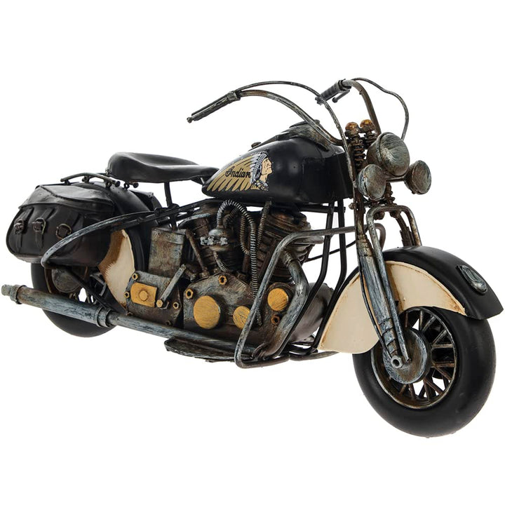 Lesser & Pavey Metall-Kunst-Modell, Indian Chief-Stil, Motorrad, 36 cm, verpackt, Schwarz