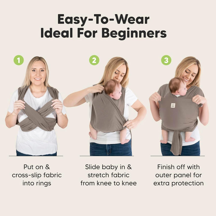 KeaBabies Tragetuch Baby Neugeboren - D-Lite Elastisches Baby Tragetuch Neugeborene, Einfach Anzuzie