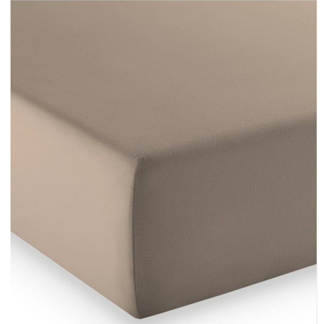 fleuresse Comfort Spannbettlaken, 96% Baumwolle, 4% Elasthan, Taupe, 150 x 200