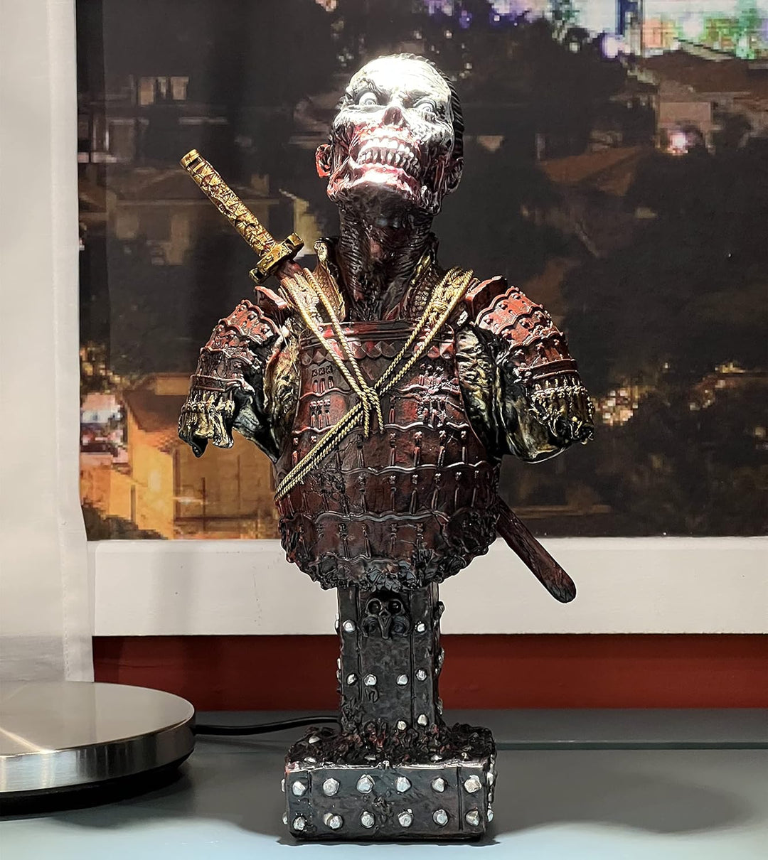 LOOYAR Resin Undead Japanische Samurai Zombie Büste Statue Skulptur Ornament Figur Handwerk für Zuha