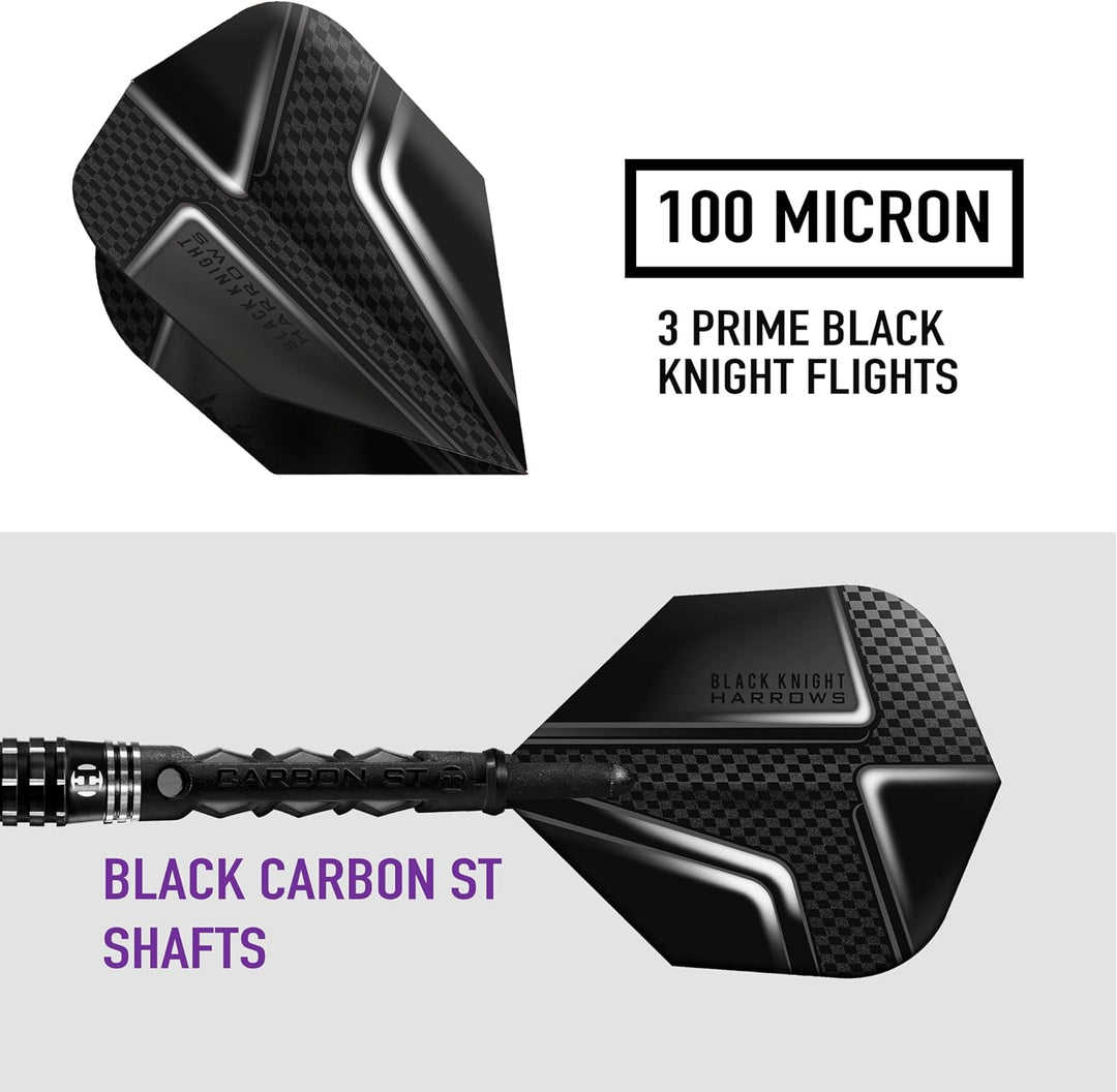 Harrows Steel Darts Black Knight 90% Tungsten Steeltip Dart Steeldart Hochwertiger Tungsten Dart Dar