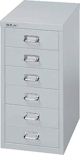 BISLEY MultiDrawer, 29er Serie, DIN A4, 6 Schubladen, Metall, 355 Silber, 38 x 27.9 x 59 cm