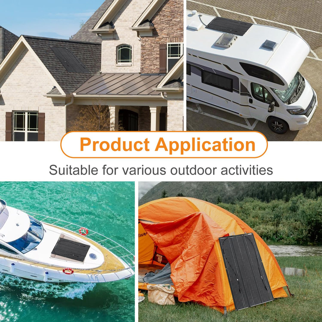 400W 12V Flexibel Solarpanel 4x100W 18V ETFE Monokristallin Solarmodul für Batterien, Marine, Wohnmo