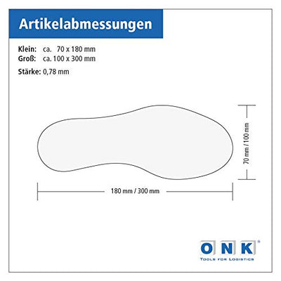 Selbstklebende Bodenmarkierung Fuss/Füsse Paarweise Aufkleber Fussabdrücke Fussabdruck (300 x 100 mm